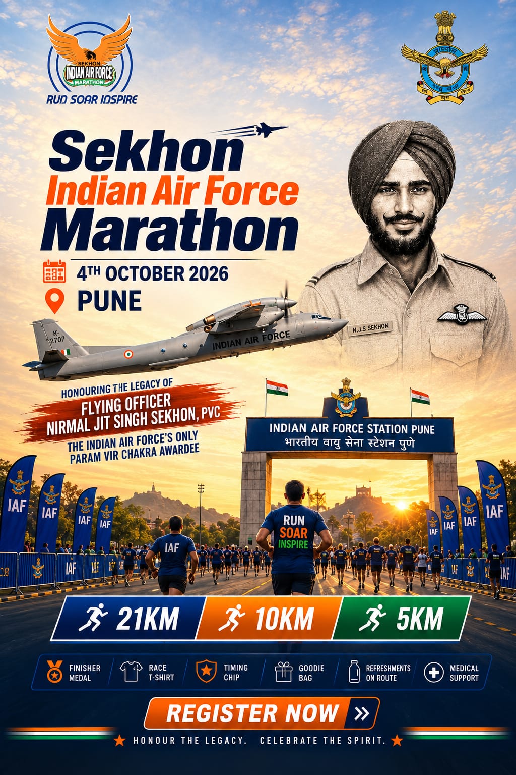 Sekhon Indian Airforce Marathon Course & Highlights