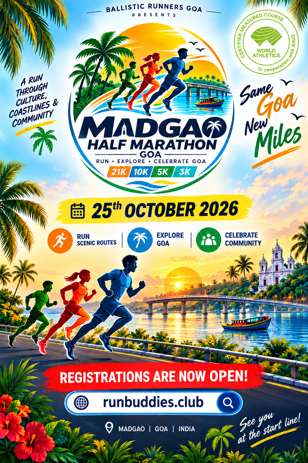 MADGAO Half  Marathon - GOA Course & Highlights